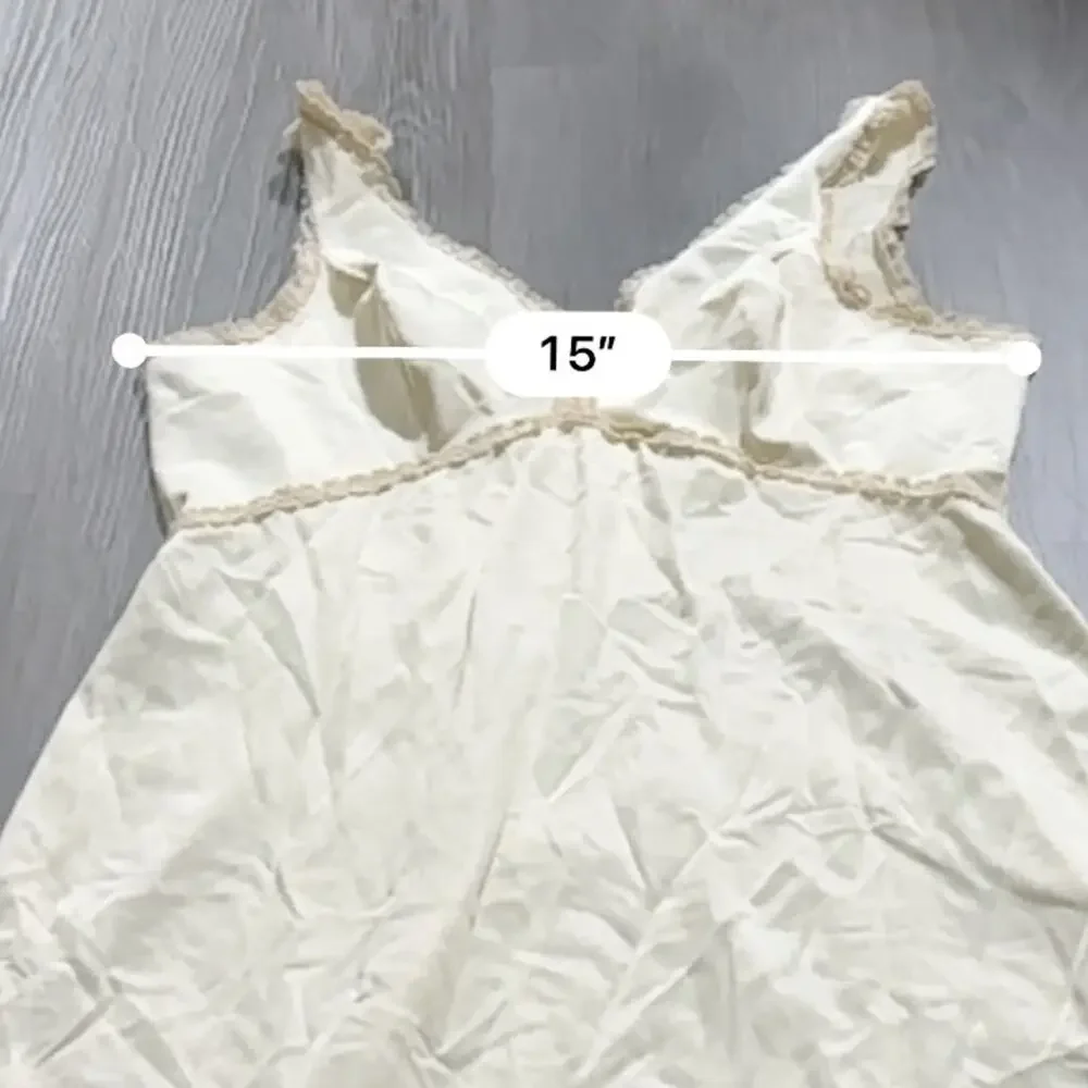 Vintage‎ Union Made 80s Cream Non-Cling Sleeveless Slip Dress Size S Estimated - Picture 9 of 11